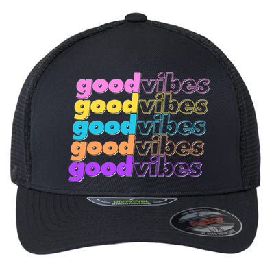 Retro Good Vibes Flexfit Unipanel Trucker Cap