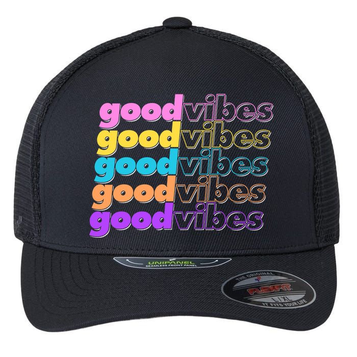 Retro Good Vibes Flexfit Unipanel Trucker Cap