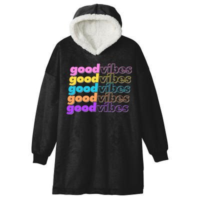 Retro Good Vibes Hooded Wearable Blanket