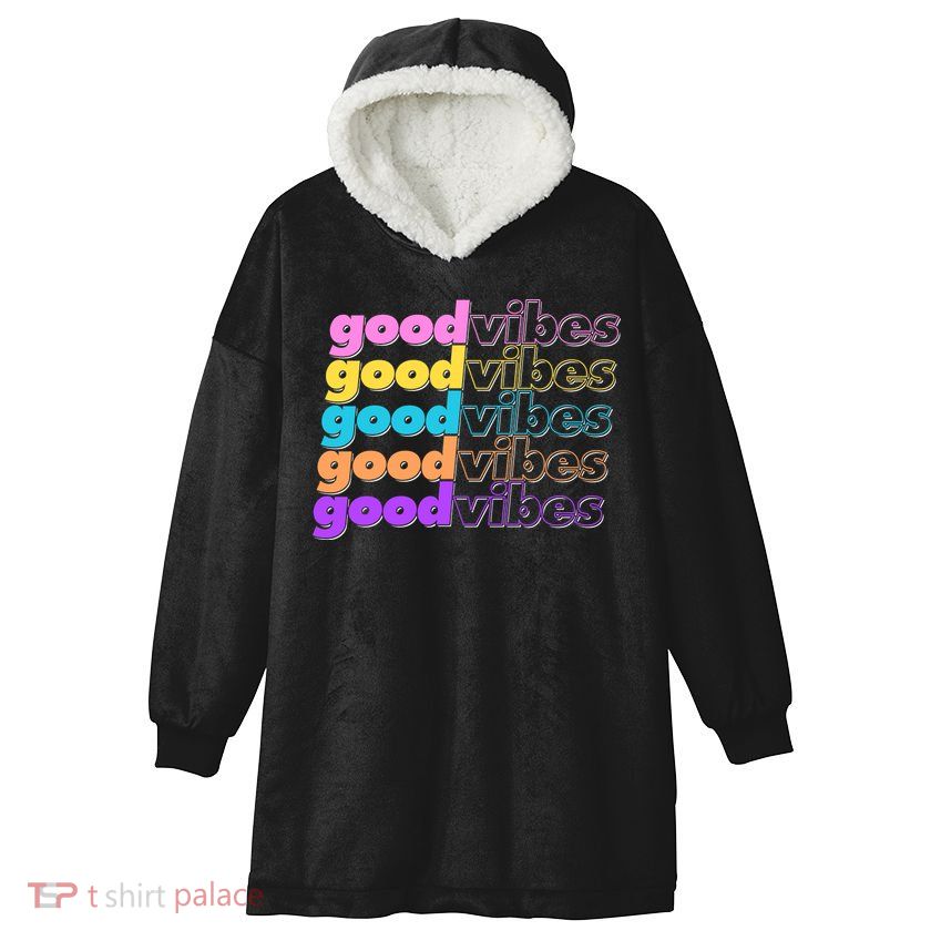 Retro Good Vibes Hooded Wearable Blanket