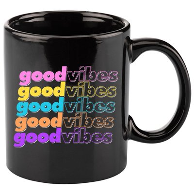 Retro Good Vibes 11oz C Handle Ceramic Mug