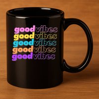 Retro Good Vibes 11oz C Handle Ceramic Mug
