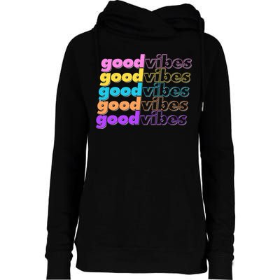 Retro Good Vibes Womens Funnel Neck Pullover Hood
