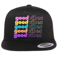Retro Good Vibes Flat Bill Trucker Hat