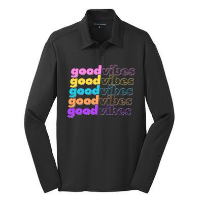 Retro Good Vibes Silk Touch Performance Long Sleeve Polo