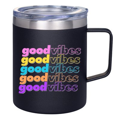 Retro Good Vibes 12oz Stainless Steel Coffee Mug