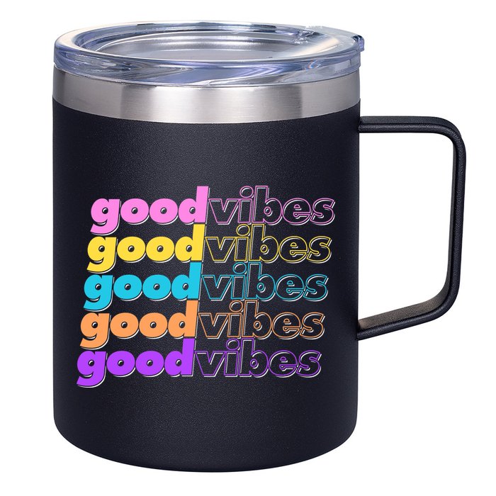 Retro Good Vibes 12oz Stainless Steel Coffee Mug