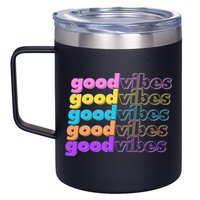 Retro Good Vibes 12oz Stainless Steel Coffee Mug
