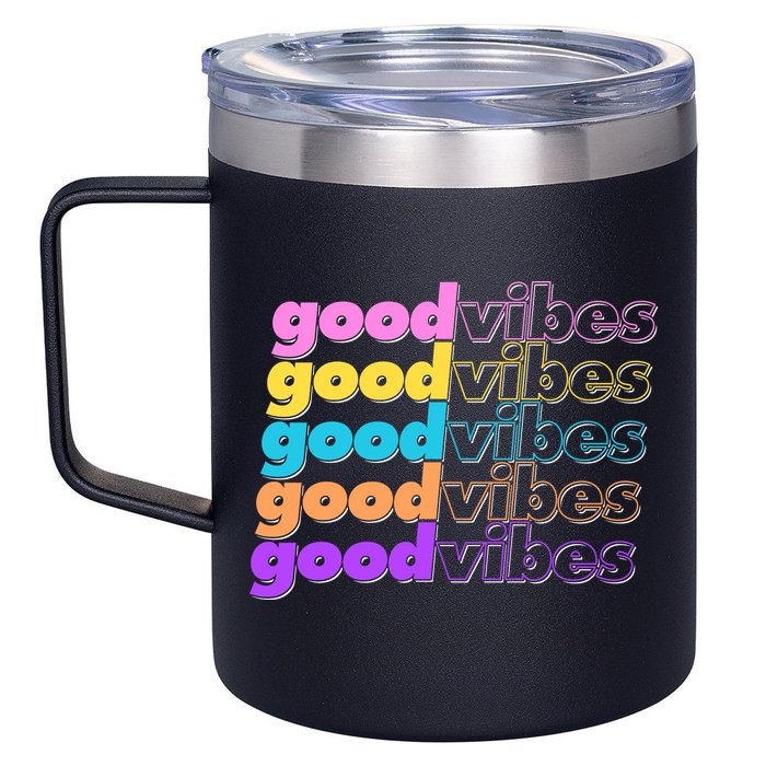 Retro Good Vibes 12oz Stainless Steel Coffee Mug
