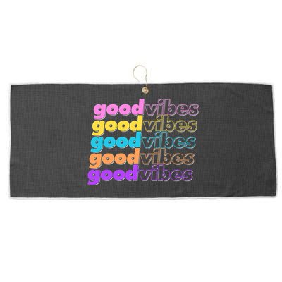Retro Good Vibes Large Microfiber Waffle Golf Towel
