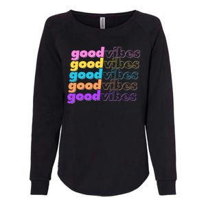 Retro Good Vibes Womens California Wash Sweatshirt