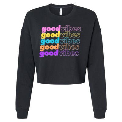 Retro Good Vibes Cropped Pullover Crew