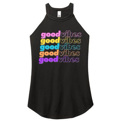 Retro Good Vibes Women's Perfect Tri Rocker Tank