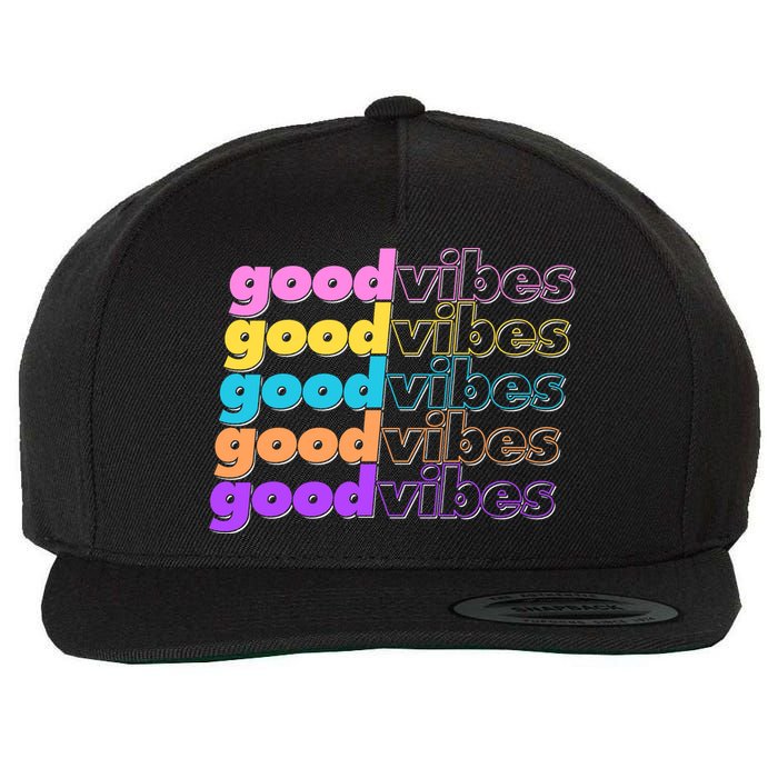 Retro Good Vibes Wool Snapback Cap