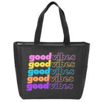 Retro Good Vibes Zip Tote Bag