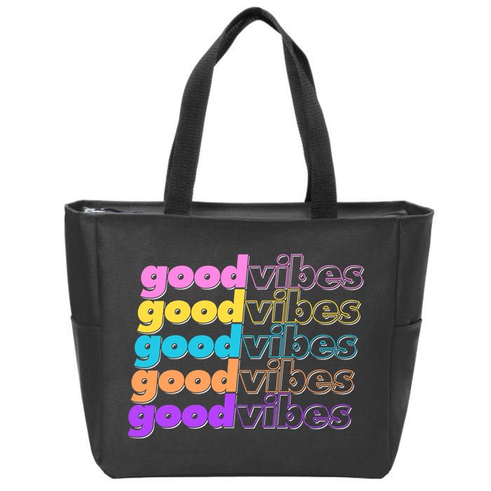 Retro Good Vibes Zip Tote Bag