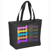 Retro Good Vibes Zip Tote Bag