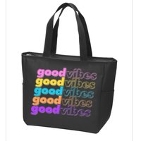 Retro Good Vibes Zip Tote Bag