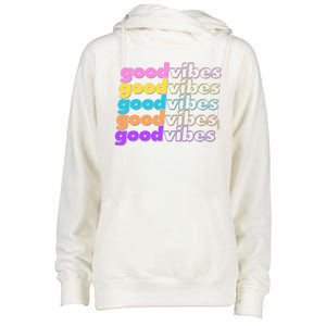 Retro Good Vibes Womens Funnel Neck Pullover Hood