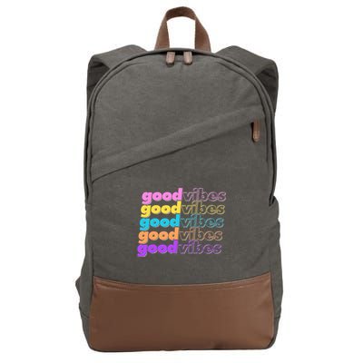 Retro Good Vibes Cotton Canvas Backpack