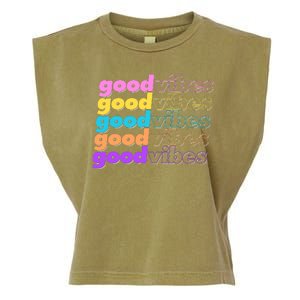 Retro Good Vibes Garment-Dyed Women's Muscle Tee