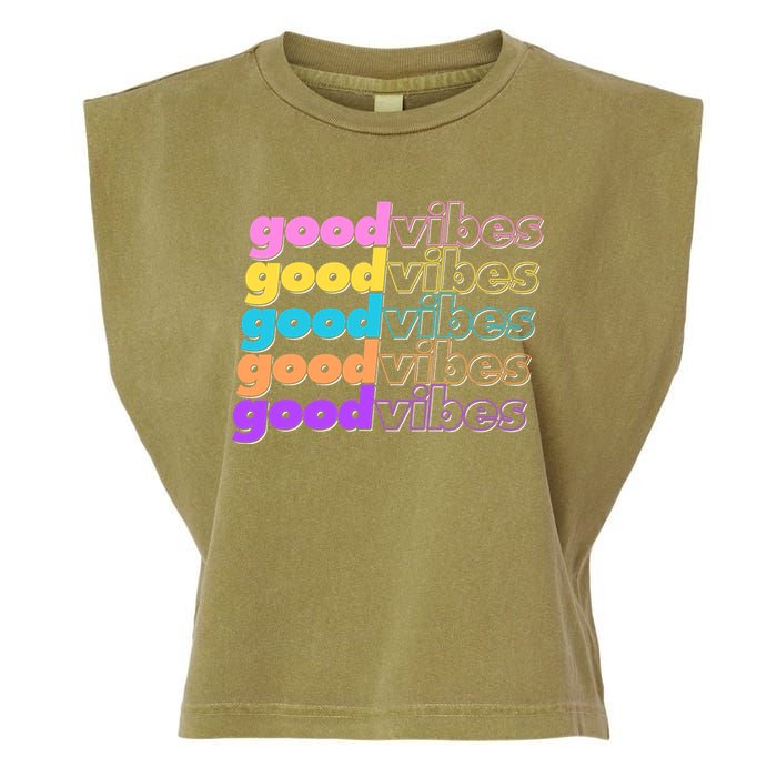Retro Good Vibes Garment-Dyed Women's Muscle Tee
