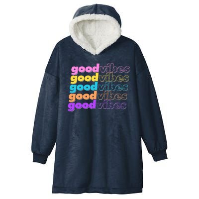 Retro Good Vibes Hooded Wearable Blanket