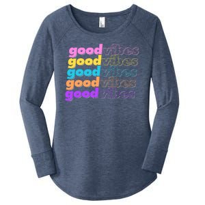 Retro Good Vibes Women's Perfect Tri Tunic Long Sleeve Shirt