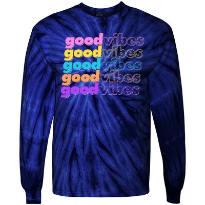 Retro Good Vibes Tie-Dye Long Sleeve Shirt