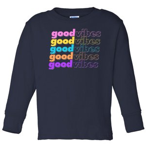 Retro Good Vibes Toddler Long Sleeve Shirt