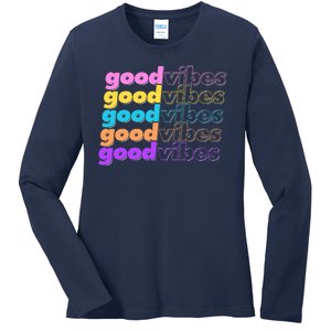 Retro Good Vibes Ladies Long Sleeve Shirt