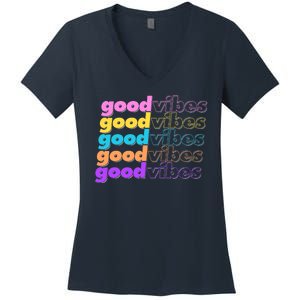 Retro Good Vibes Women's V-Neck T-Shirt