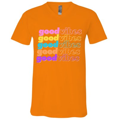 Retro Good Vibes V-Neck T-Shirt