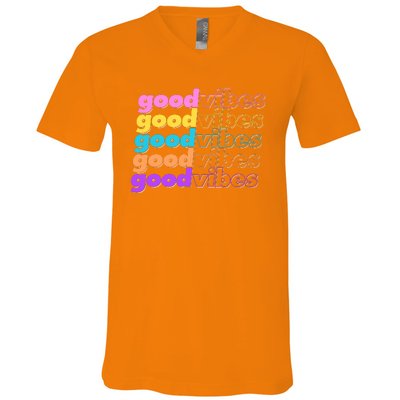 Retro Good Vibes V-Neck T-Shirt