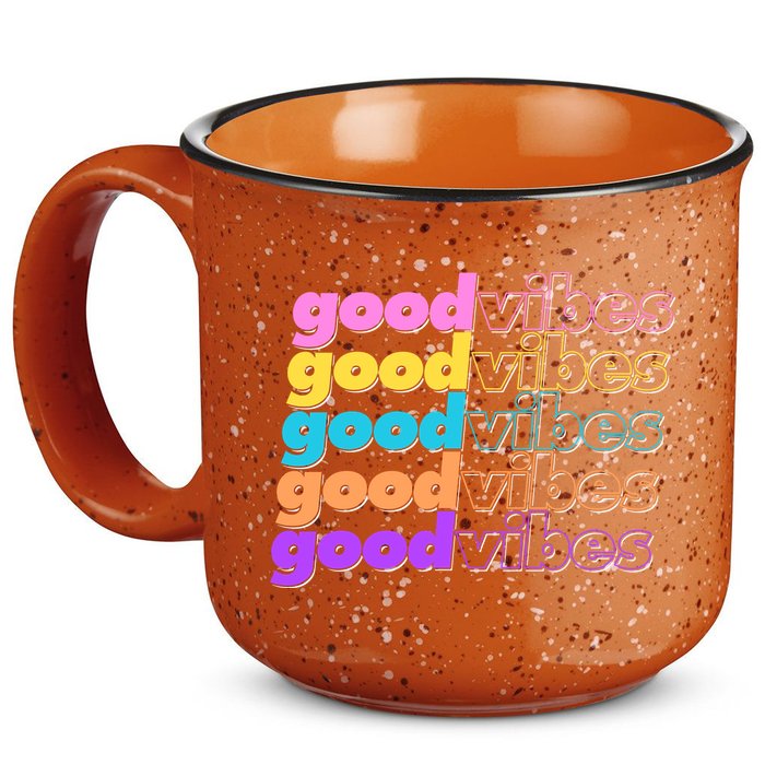 Retro Good Vibes 15oz Campfire Ceramic Mug