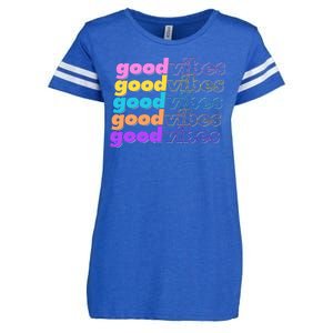 Retro Good Vibes Enza Ladies Jersey Football T-Shirt