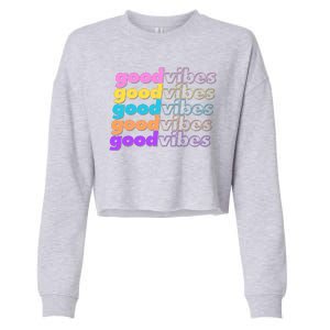 Retro Good Vibes Cropped Pullover Crew