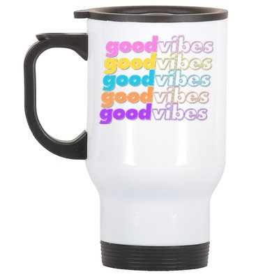 Retro Good Vibes Stainless Steel Travel Mug