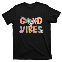 Retro Good Vibes Groovy Smiley Face T-Shirt