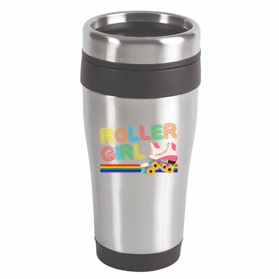 Roller Girl Vintage Seventies 70's Cool Retro Skates Skating 16oz Travel Tumbler