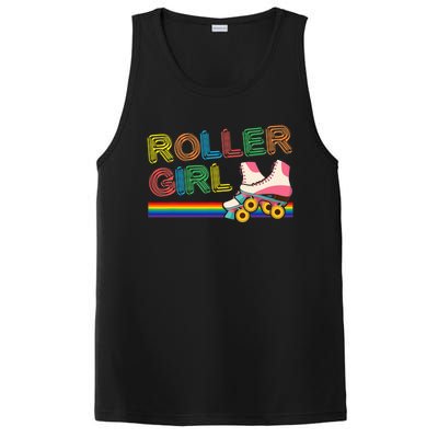 Roller Girl Vintage Seventies 70's Cool Retro Skates Skating PosiCharge Competitor Tank