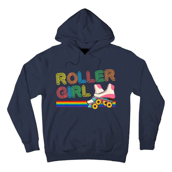 Roller Girl Vintage Seventies 70's Cool Retro Skates Skating Hoodie