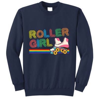 Roller Girl Vintage Seventies 70's Cool Retro Skates Skating Sweatshirt