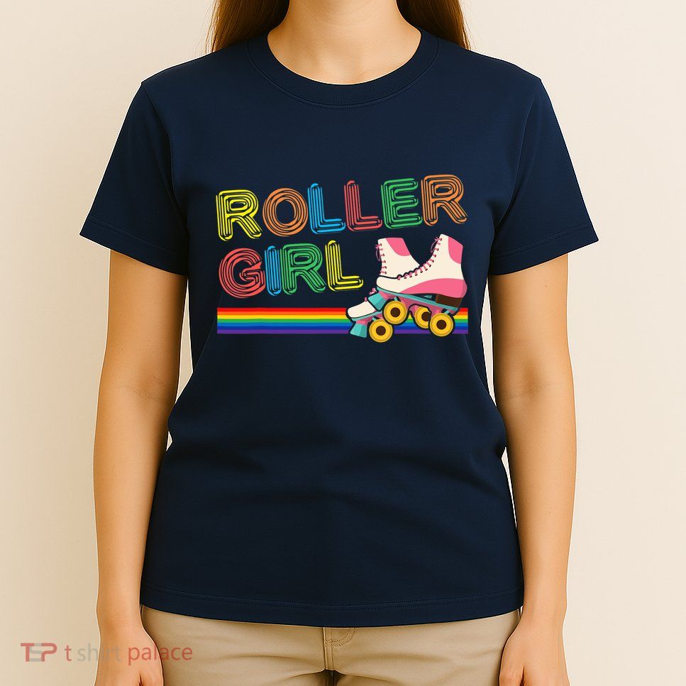 Roller Girl Vintage Seventies 70's Cool Retro Skates Skating T-Shirt