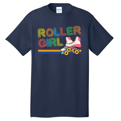 Roller Girl Vintage Seventies 70's Cool Retro Skates Skating Tall T-Shirt