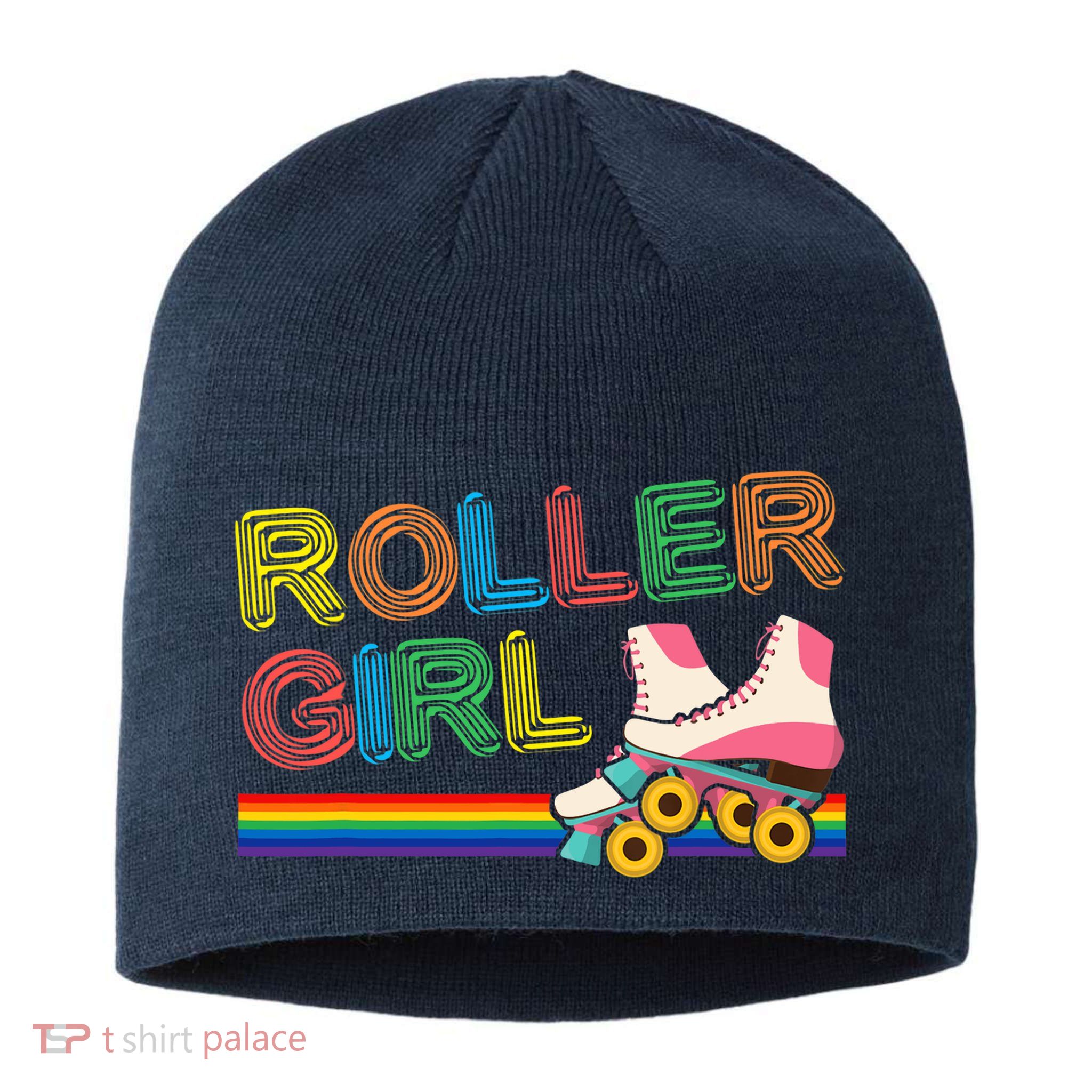 Roller Girl Vintage Seventies 70's Cool Retro Skates Skating Sustainable Beanie