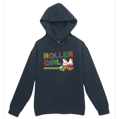 Roller Girl Vintage Seventies 70's Cool Retro Skates Skating Urban Pullover Hoodie