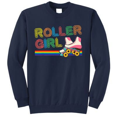 Roller Girl Vintage Seventies 70's Cool Retro Skates Skating Tall Sweatshirt