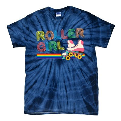 Roller Girl Vintage Seventies 70's Cool Retro Skates Skating Tie-Dye T-Shirt