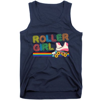 Roller Girl Vintage Seventies 70's Cool Retro Skates Skating Tank Top